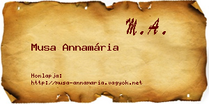 Musa Annamária névjegykártya